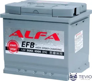 Автомобильный аккумулятор ALFA EFB 50 R (50 А·ч) фото