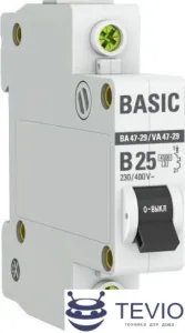 Выключатель автоматический EKF Basic 1P 25А (B) 4.5кА ВА 47-29 mcb4729-1-25-B фото