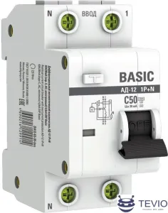 Дифференциальный автомат EKF Basic АД-12 1P+N 50А 30мА АС C DA12-50-30-bas фото