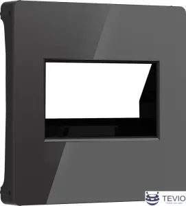 Накладка для компьютерной/телефонной розетки Werkel W1191148 (черный акрил) фото