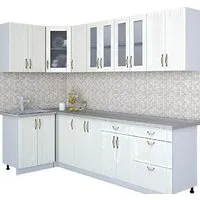 Готовая кухня Интерлиния Мила Крафт 1.2x2.8 (дуб полярный) фото