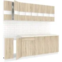 Готовая кухня Кортекс-мебель Корнелия Экстра 2.4м (дуб сонома/королевский опал) фото