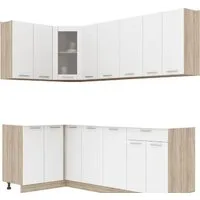 Готовая кухня Интерлиния Мила 12x23 без столешницы (белый платинум) фото