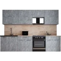 Готовая кухня Интерлиния Мила Gloss 60-28 (керамика/керамика/травертин серый) фото