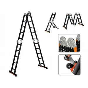 Лестница алюм. многофункц.4х5 ступ.(стрем.-283см,лестн.-580см) 15,5кг BLACK LINE STARTUL (ST9930-05) фото