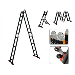 Лестница алюм. многофункц.4х6 ступ.(стрем.-332см,лестн.-690см) 17,0кг BLACK LINE STARTUL (ST9930-06) фото