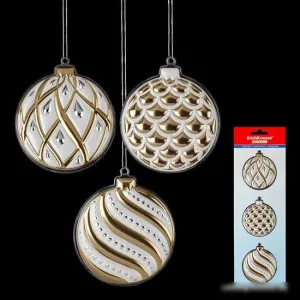 Елочная игрушка Erich Krause Decor 3 украшения Елочные шары золото 49594 фото