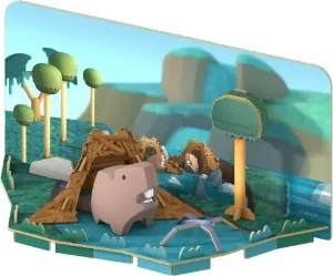 Магнитный конструктор Halftoys Animal Бобр с диорамой HA011 фото