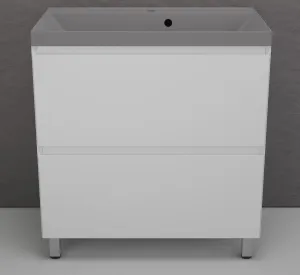 Symbolite Тумба с умывальником Манхэттен 70 Plus 2 ящика + Asti 70x45 (белый матовый/серый шелк) фото