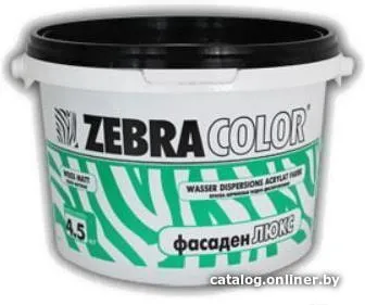 Краска Zebracolor Фасаден Люкс 1.5 кг (белый) фото