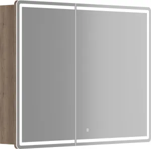 Sancos Шкаф с зеркалом Mirror MI100EG (с LED подсветкой, дуб галифакс натуральный) фото