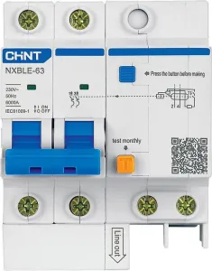 Дифференциальный автомат Chint NXBLE-63 2P 50А 30mA 6kA 819982 фото