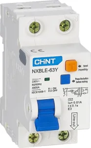 Дифференциальный автомат Chint NXBLE-63Y 1P+N 6А 10mA 4.5kA 105522 фото