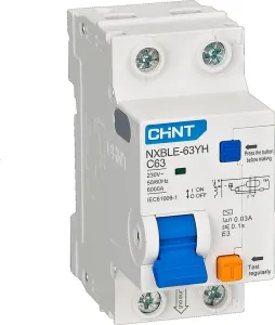 Дифференциальный автомат Chint NXBLE-63YH 1P+N 10А 30mA 6kA тип АС 515265 фото