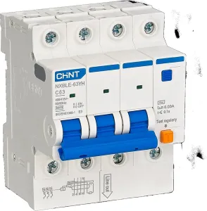 Дифференциальный автомат Chint NXBLE-63YH 3P+N 6А 30mA 6kA тип А 539785 фото