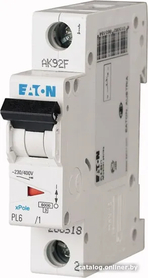 Выключатель автоматический Eaton PL6-B20/1 1P 20A B 6kA 1M 286522 фото