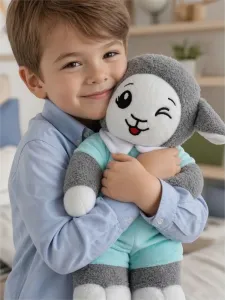 Классическая игрушка BelToys Овечка мальчик (серый/бирюзовый) фото