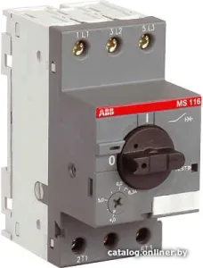 Выключатель автоматический ABB MS116-4 4А 1.5кВт 50кА 1SAM250000R1008 фото