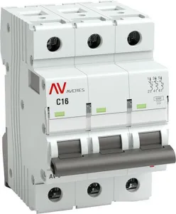 Выключатель автоматический EKF Averes AV-6 3P 16A (C) 6kA mcb6-3-16C-av фото