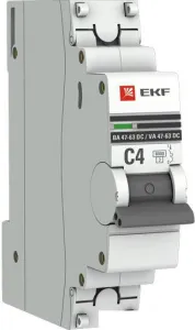 Выключатель автоматический EKF PROxima 1P 4А (C) 6кА ВА 47-63 DC mcb4763-DC-1-04C-pro фото