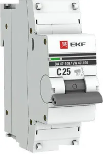 Выключатель автоматический EKF PROxima ВА 47-100 1P 25А (C) 10kA mcb47100-1-25C-pro фото
