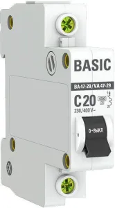 Выключатель автоматический EKF ВА 47-29 1P 20А (C) 4.5кА mcb4729-1-20C фото