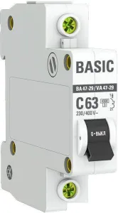 Выключатель автоматический EKF ВА 47-29 1P 63А (C) 4.5кА mcb4729-1-63C фото