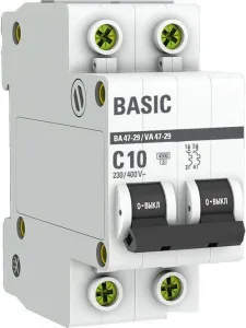 Выключатель автоматический EKF ВА 47-29 2P 10A (C) 4.5кА mcb4729-2-10C фото