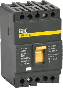 Выключатель автоматический IEK ВА 88-32 125А 3п 25кА SVA10-3-0125 фото