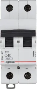 Выключатель автоматический Legrand RX3 2P C 40A 4.5кА 2M 419701 фото