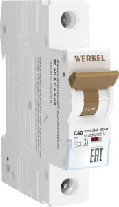 Выключатель автоматический Werkel 1P 40 A C 4.5 кА W901P404 фото