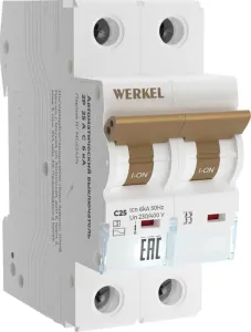 Выключатель автоматический Werkel 2P 25 A C 6 кА W902P256 фото