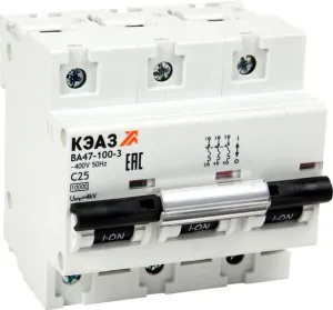 Выключатель автоматический КЭАЗ ВА47-100-3C80-УХЛ3 (10кА) 318145 фото