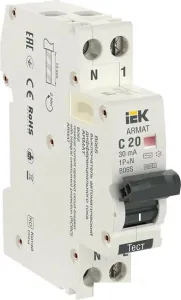 Дифференциальный автомат IEK AR-B06S-1N-C20C030 фото