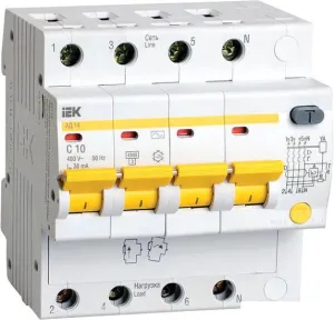 Дифференциальный автомат IEK MAD10-4-010-C-030 фото
