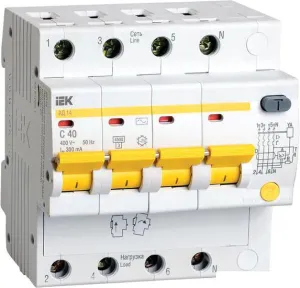 Дифференциальный автомат IEK АД-14 40А 300мА MAD10-4-040-C-300 фото