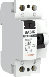 Устройство защитного отключения EKF Basic ВД-40 2P 16А 30мА elcb-2-16-30e-sim фото