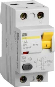 Устройство защитного отключения IEK ВД1-63 2Р 16А 30мА MDV10-2-016-030 фото