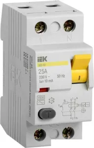 Устройство защитного отключения IEK ВД1-63 2Р 25А 10мА MDV10-2-025-010 фото