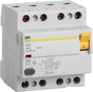 Устройство защитного отключения IEK ВД1-63 4Р 25А 300мА MDV10-4-025-300 фото