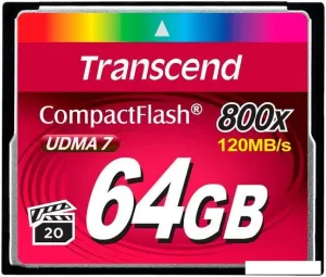 Карта памяти Transcend 800x CompactFlash Premium 64GB (TS64GCF800) фото