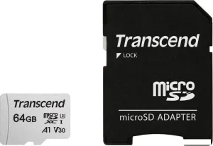 Карта памяти Transcend microSDXC 300S 64GB + адаптер фото