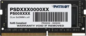 Оперативная память Patriot Signature Line 8GB DDR4 SODIMM PC4-25600 PSD48G320081S фото