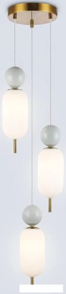 Подвесная люстра Ambrella light LH53102/3 BS/GR/FR (латунь/серый/белый матовый) фото