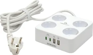Сетевой фильтр Cablexpert PLT-4-C2U2-W-3 фото