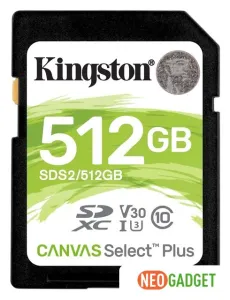Карта памяти Kingston Canvas Select Plus SDXC 512GB SDS2/512GB фото