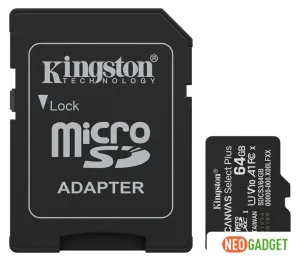Карта памяти Kingston Canvas Select Plus microSDXC 64GB SDCS3/64GB (с адаптером) фото
