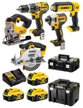 Набор электроинструмента DeWalt DCK551P3T (шуруповерт, винтоверт, лобзик, циркулярная пила, 3 АКБ, кейс) фото