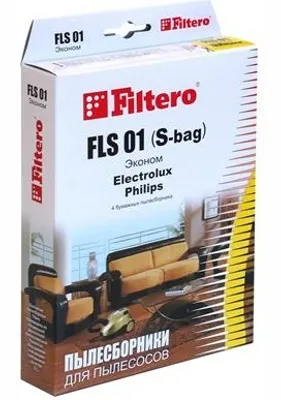 Мешок-пылесборник Filtero FLS 01(S-bag) (4) ЭКОНОМ для пылесосов Electrolux, Philips, Aeg, Bork, Zanussi фото