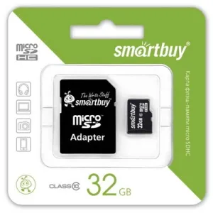 Карта памяти SmartBuy MicroSDHC 32Gb Class 10 + SD adapter (SB32GBSDCL10-01) фото
